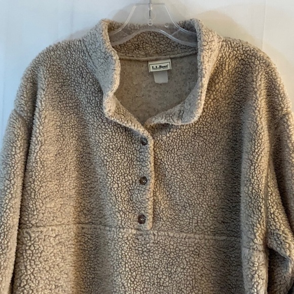 101 10/$50🏄🏻‍♀️ L.L. Bean Tan Fleece Jacket - Picture 8 of 15